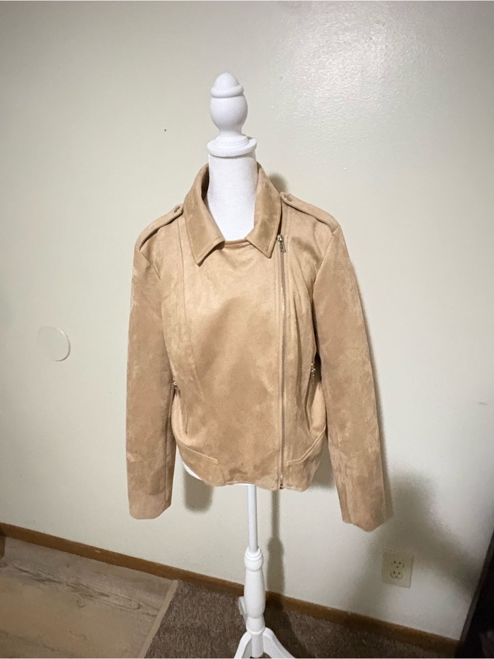 BB Dakota Camel Suede Moto Jacket